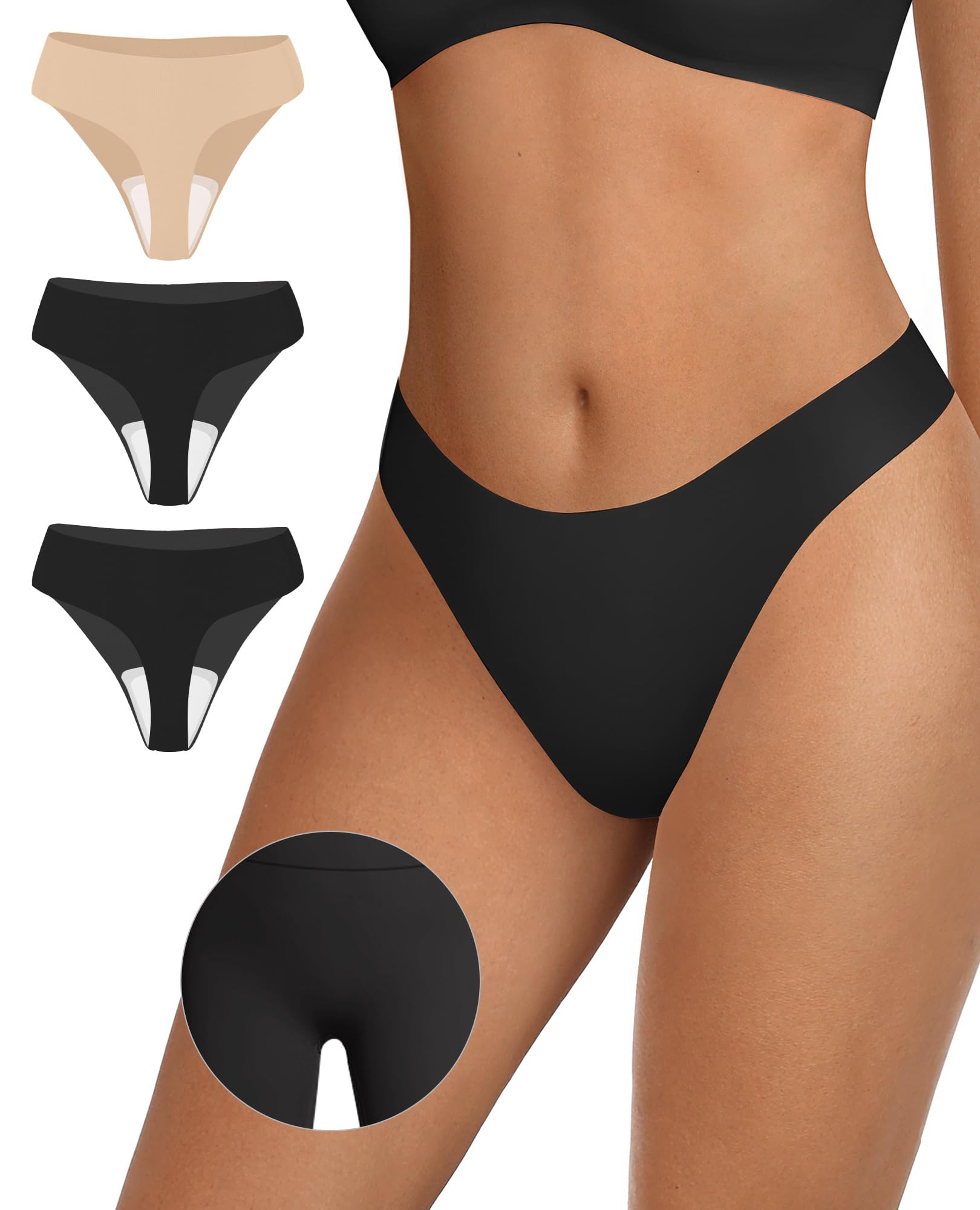 OEAK Seamless Thongs for Women Invisible Thongs