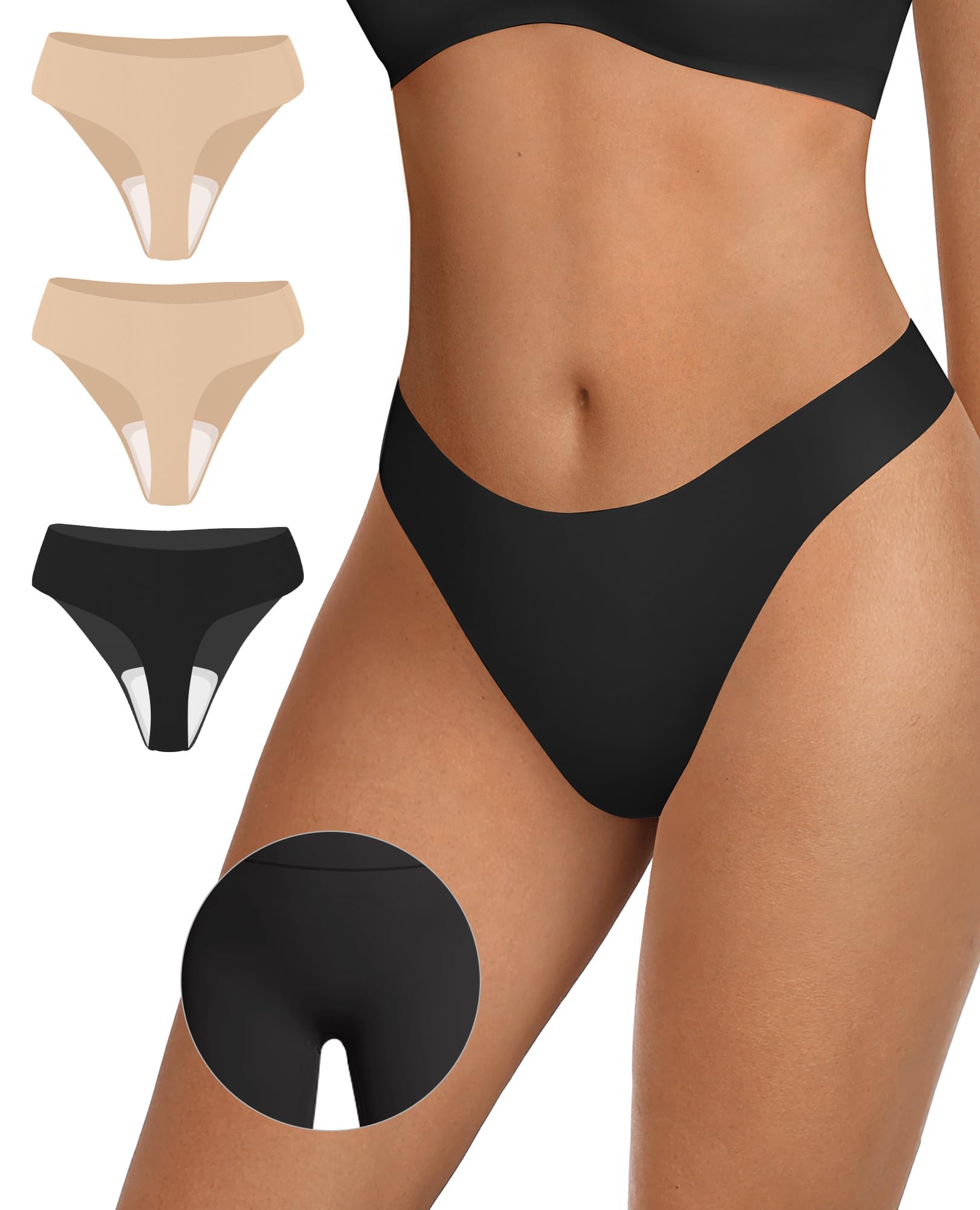 OEAK Seamless Thongs for Women Invisible Thongs