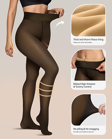 2 Pairs Fleece Lined Tights
