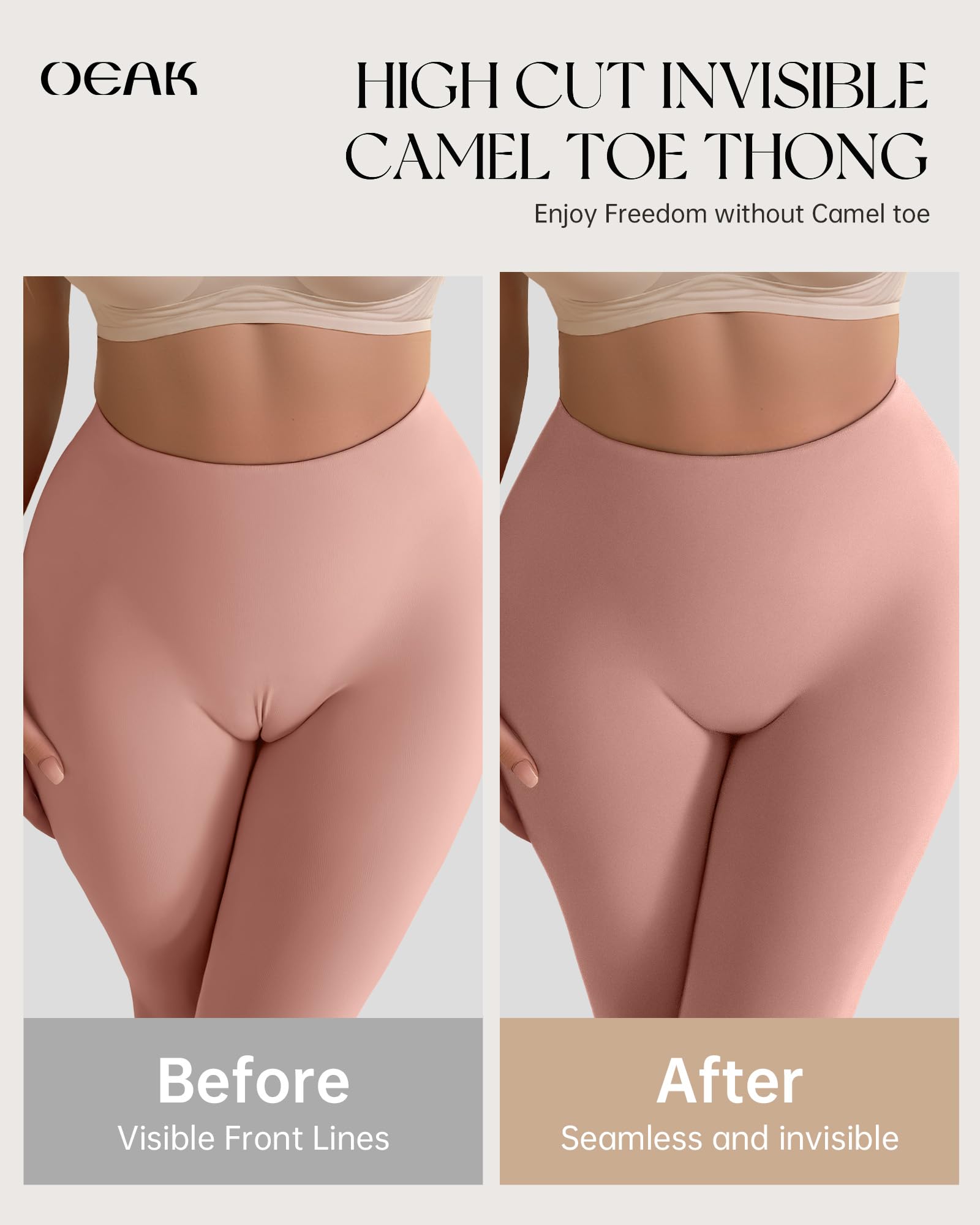 OEAK Seamless Thongs for Women Invisible Thongs