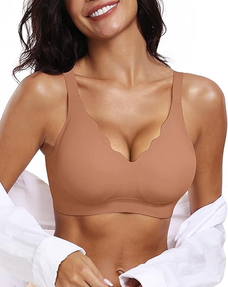 Scalloped Wireless Push Up Bras